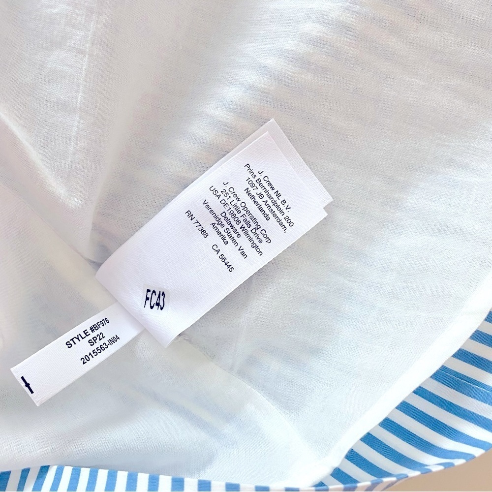 J. Crew Crewcuts Girl's Blue White Stripe Cotton Sleeveless Ruffle Dress Size 10 - Picture 8 of 12